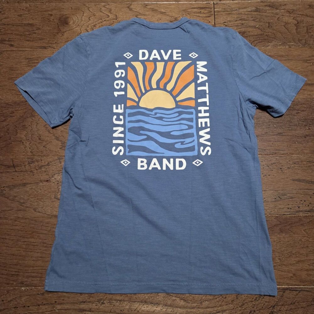 Faherty Dave Matthews Sunwashed Band DMB T-Shirt Medium Blue Concert Tour Promo